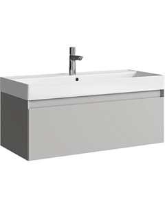 Тумба под раковину Geometria 100 GE01101ST подвесная Серый туман Aqwella