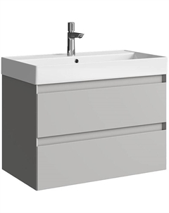 Тумба под раковину Geometria 80 GE01082ST подвесная Серый туман Aqwella
