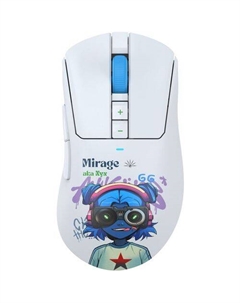 Мышь беспроводная Bloody R73 Ultra Duo, игровая, радио, оптическая, USB, USB-C, 20000dpi, белый и рисунок A4tech