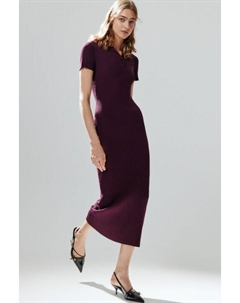 Платье макси в рубчик с воротником-поло Befree