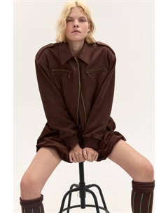 Куртка-бомбер с замшевой фактурой Befree