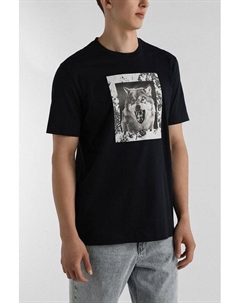 Футболка хлопковая с принтом Boss