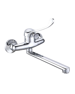 Смеситель для кухни хром с поворотным изливом локтевой (-Л1-005(R8)) Рмс