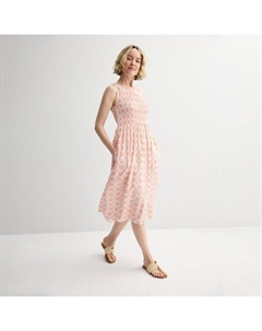 Мини-платье с плиссировкой миди, цвет orange tile block Croft & barrow