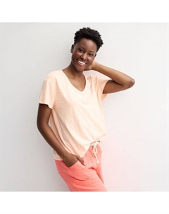 Женская свободная футболка с V-образным вырезом, цвет peach spritz Sonoma goods for life