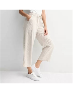 Женские льняные брюки-кюлоты, цвет beige tan stripe Sonoma goods for life