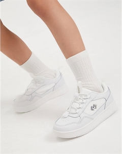 Белые детские кеды с эластичными шнурками Mascotte junior