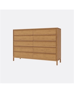 Большой комод для хранения с десятью ящиками из шпона дуба бежевый Laredoute