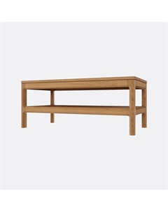 Журнальный столик прямоугольный из массива дуба с полкой бежевый So'home