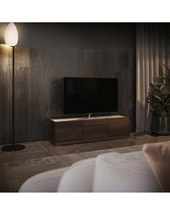 Консоль для гостиной из дуба с тремя дверцами и низким профилем каштановый Laredoute