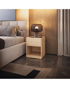 Прикроватная тумба с ящиком и нишей из шпона дуба каштановый Laredoute
