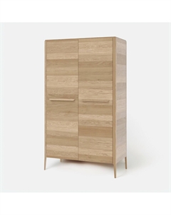 Шкаф 2 дверный для одежды из шпона дуба каштановый Laredoute