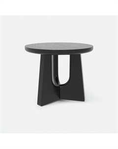 Журнальный столик круглый из массива дуба со скульптурным основанием каштановый So'home