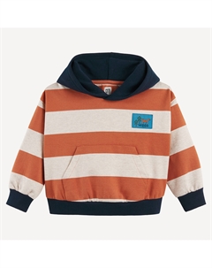 Свитшот в полоску с капюшоном бежевый La redoute collections