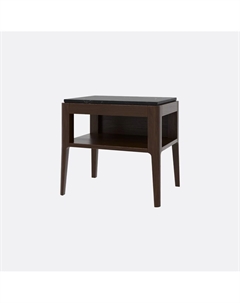 Прикроватная тумба с мраморной столешницей и открытой нишей каштановый Laredoute