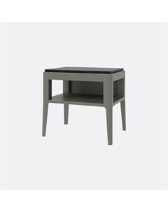 Прикроватная тумба с мраморной столешницей и открытой нишей серый So'home