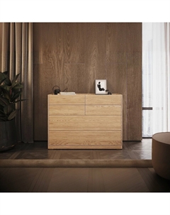 Широкий комод для хранения из шпона дуба каштановый So'home