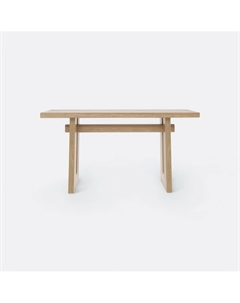 Консоль из массива дуба с декоративной перекладиной из массива дуба бежевый So'home