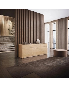 Комод-сервант для хранения с 3 ящиками и 3 дверцами из шпона дуба каштановый Laredoute