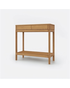 Консоль с двумя ящиками и открытой полкой из шпона дуба бежевый So'home