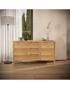 Комод-сервант для хранения с 2 дверцами и 3 ящиками из шпона ясеня желтый So'home