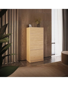 Высокий комод из массива дуба с шестью ящиками каштановый Laredoute