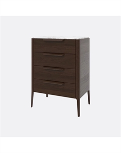 Комод для хранения с светлой мраморной столешницей в современном стиле каштановый Laredoute