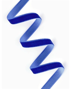 Лента бархатная, 10 мм, 18±1 м, синяя №47 Арт узор