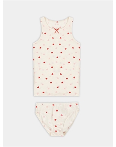 Комплект для девочек бежевый в сердечки Mark formelle