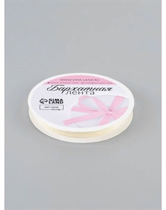 Лента бархатная, 20 мм, 18±1 м, молочная №04 Арт узор