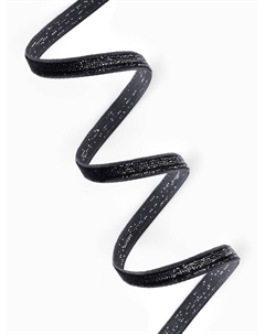 Лента бархатная, с серебряным люрексом, 6 мм, 18±1 м, черная №03 Арт узор