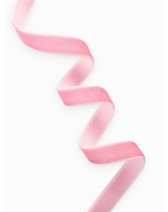 Лента бархатная, 10 мм, 18±1 м, розовая №02 Арт узор