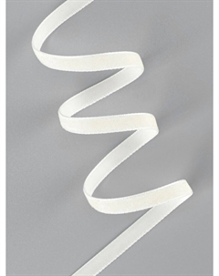 Лента бархатная, 6 мм, 18±1 м, молочная №04 Арт узор