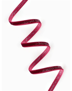 Лента бархатная, с серебряным люрексом, 6 мм, 18±1 м, бордовая №46 Арт узор