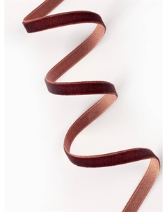 Лента бархатная, 6 мм, 18±1 м, коричневая №119 Арт узор