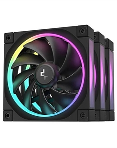 Вентилятор для корпуса FL12-3 IN 1 3*120mm, ARGB, 4-pin PWM, 500-2150rpm, 55CFM, 32dBA, черный, color BOX Deepcool