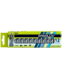 Батарейка Ergolux LR03 BP-12 Alkaline LR03/AAA, 1,5 В, 1150 мА.ч, 12 шт в упаковке