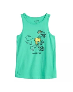 Базовая майка для мальчиков 4-12 лет, цвет aqua raptor soccer Jumping beans