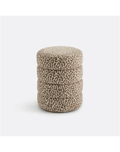 Пуф в обивке из буклированной ткани цвета под леопарда Pilou разноцветный La redoute interieurs