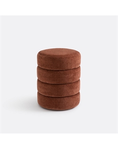 Пуф в велюровой обивке Pilou каштановый La redoute interieurs