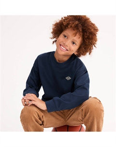 Футболка с принтом и длинными рукавами синий La redoute collections