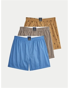 Комплект из 3 трусов-боксеров из хлопка каштановый Polo ralph lauren