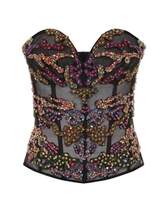 Топ-корсет с отделкой стразами и пайетками Zuhair murad