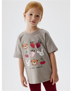 Футболка оверсайз с принтом для девочек Sela