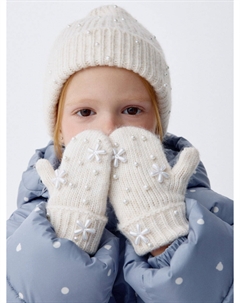 Вязаные варежки для девочек Sela