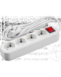Удлинитель, 4 гнезда, 5 м, с заземлением, с выключателем Онлайт
