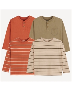 Комплект из четырех лонгсливов La Redoute зеленый La redoute collections