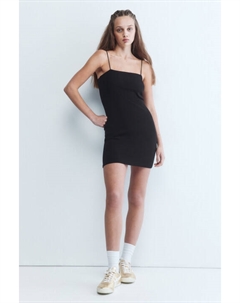 Платье-майка мини хлопковое в рубчик Befree