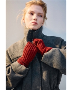 Митенки в рубчик с шерстью Befree