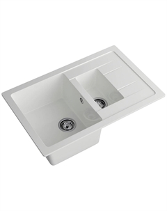 Кухонная мойка GranFest QUADRO 775KL, 1,5 чаши+крыло, 765*495 мм, (Q-775KL иней) Granfest